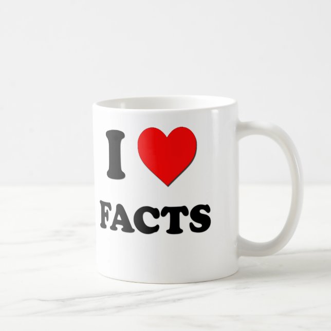 Caneca De Café Eu amo fatos (Direita)