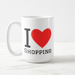 Caneca De Café Eu amo fazer compras