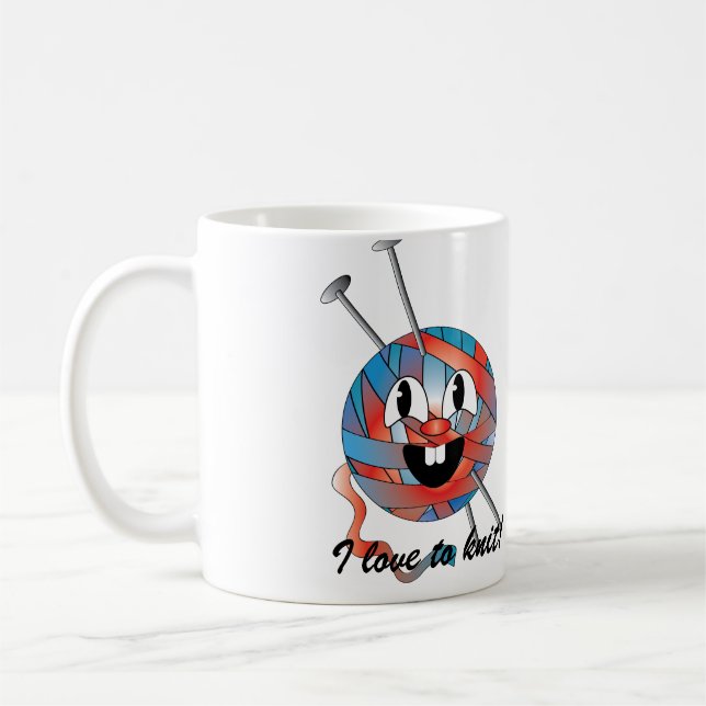 Caneca De Café Eu amo fazer malha a caneca do chá do café (Esquerda)