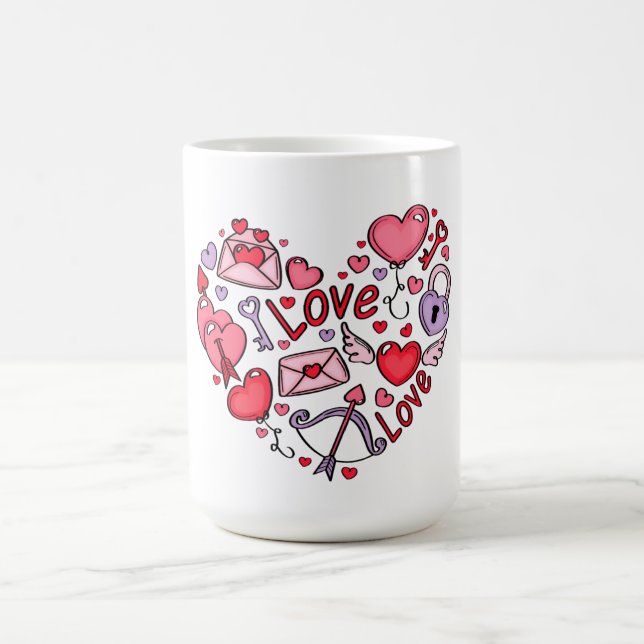 Caneca De Café eu amo Feliz dia de os namorados (Centro)
