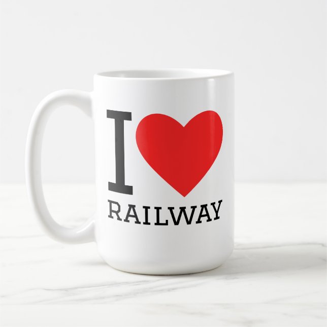 Caneca De Café Eu amo ferrovia  (Esquerda)