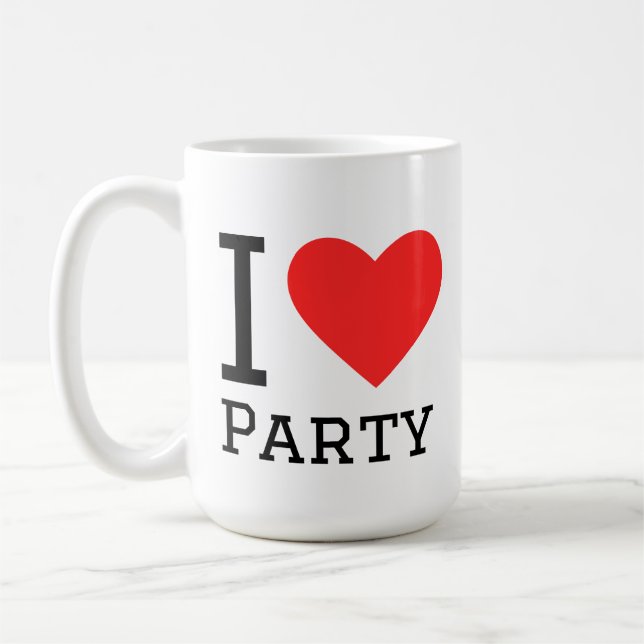 Caneca De Café Eu amo festa (Esquerda)
