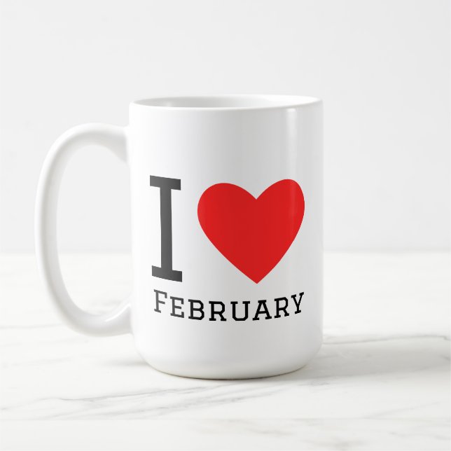 Caneca De Café Eu amo fevereiro (Esquerda)
