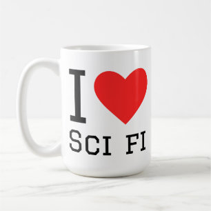 Caneca De Café Eu amo ficção científica
