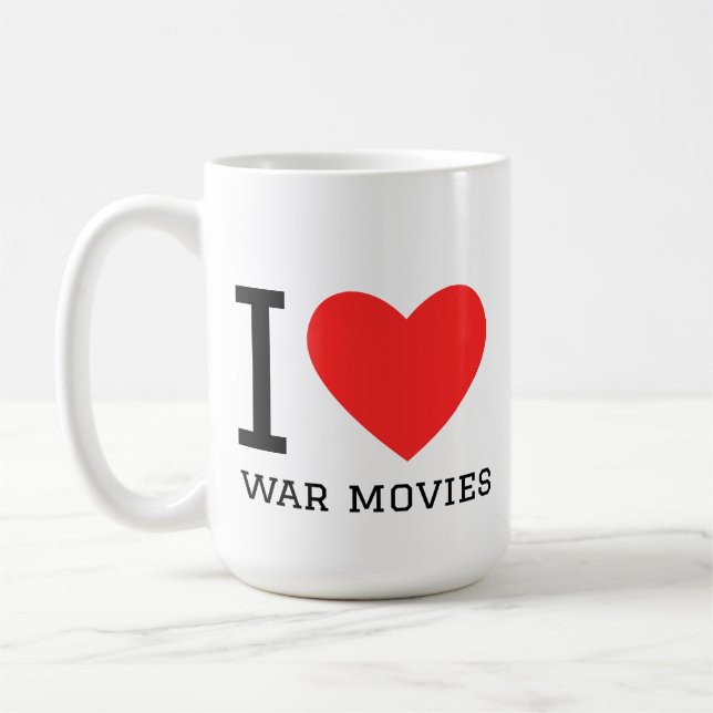 Caneca De Café Eu amo filmes de guerra (Esquerda)