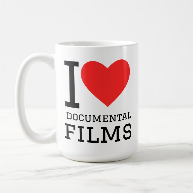 Caneca De Café Eu amo filmes documentais  (Esquerda)