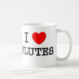 Caneca De Café Eu amo flautas
