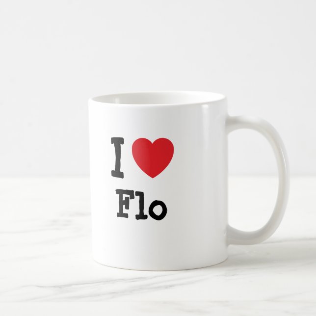 Caneca De Café Eu amo Flo Heart Shirt (Direita)