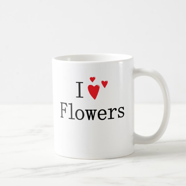Caneca De Café Eu amo flores (Direita)