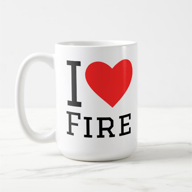 Caneca De Café Eu amo fogo (Esquerda)