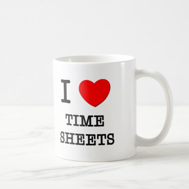 Caneca De Café Eu amo folha de presença (Direita)