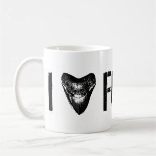 Caneca De Café EU AMO FÓSSEIS Megalodon