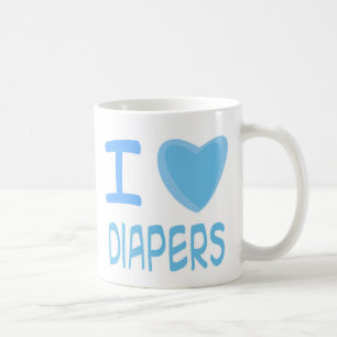 Caneca De Café Eu amo fraldas