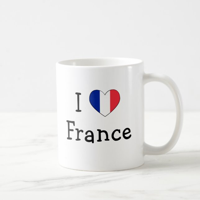 Caneca De Café Eu Amo França (Direita)