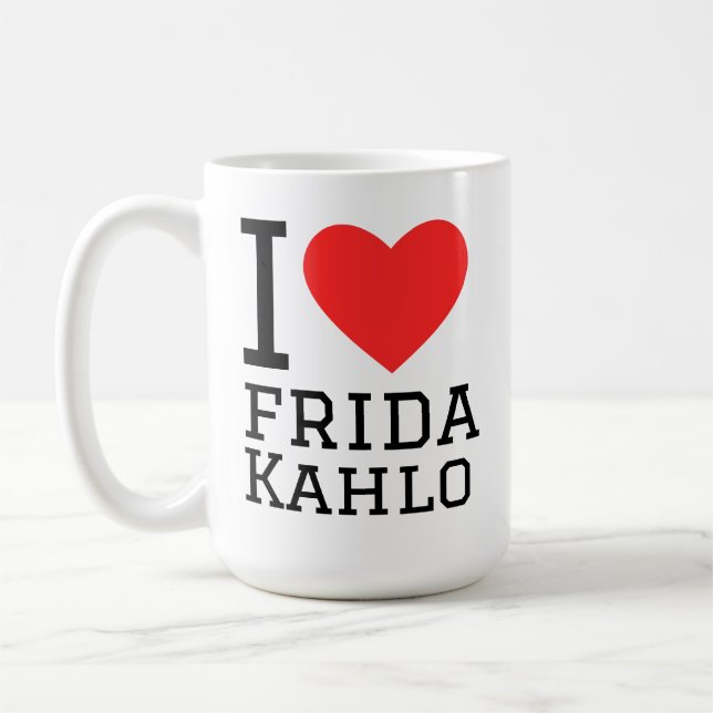 Caneca De Café Eu amo Frida Kahlo (Esquerda)
