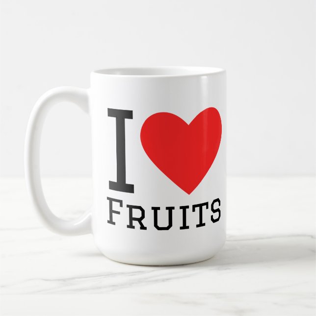 Caneca De Café Eu amo frutas (Esquerda)