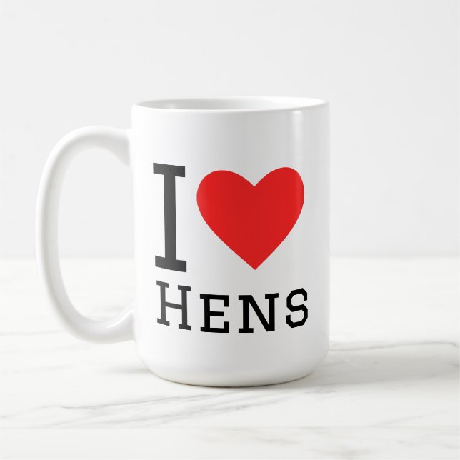 Caneca De Café Eu amo galinhas (Esquerda)