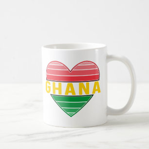 Caneca De Café Eu Amo Gana, Coração Gana