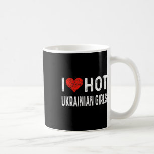 Caneca De Café Eu Amo Garotas Quentes Ucranianas - Ucrânia Coraçã