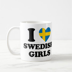 Caneca De Café Eu amo garotas suecas