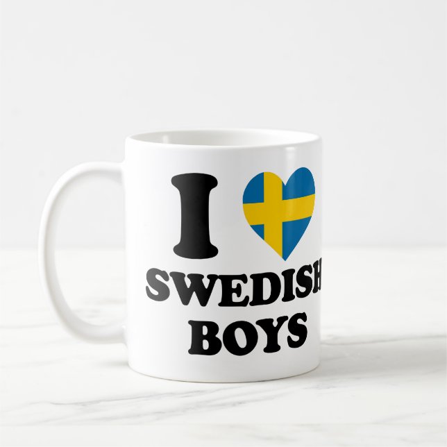 Caneca De Café Eu amo garotos suecos (Esquerda)
