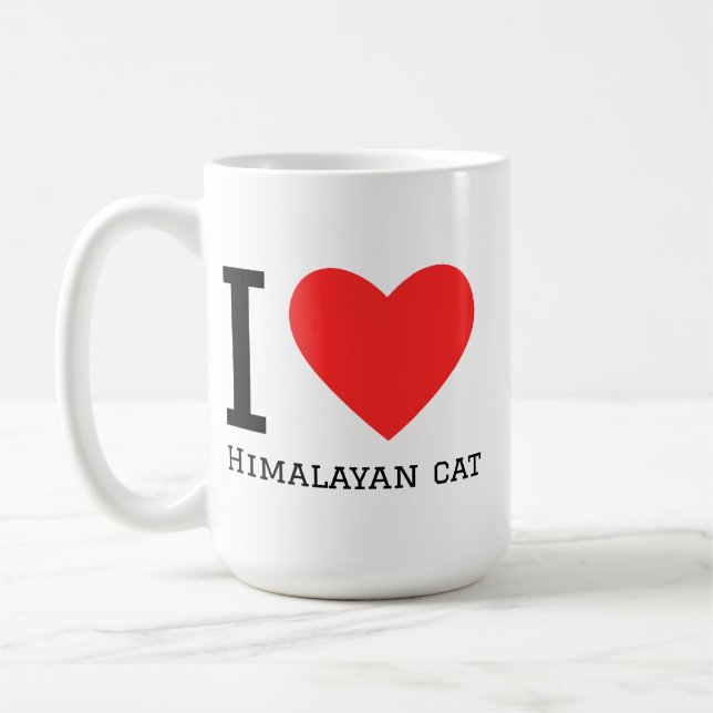Caneca De Café Eu amo gato Himalaia  (Esquerda)