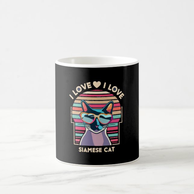Caneca De Café Eu amo gato siamês (Centro)