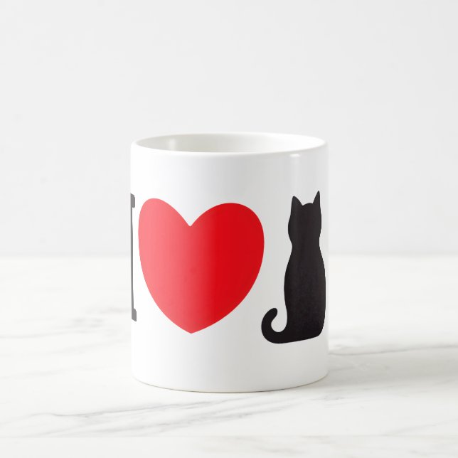 Caneca De Café Eu Amo Gatos (Centro)