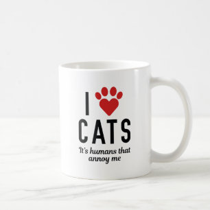 Caneca De Café Eu Amo Gatos
