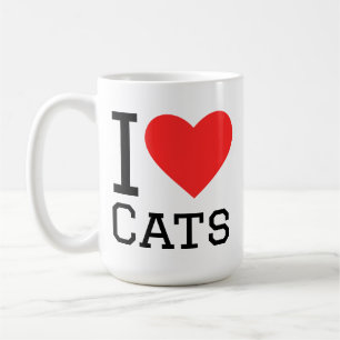 Caneca De Café Eu amo gatos 