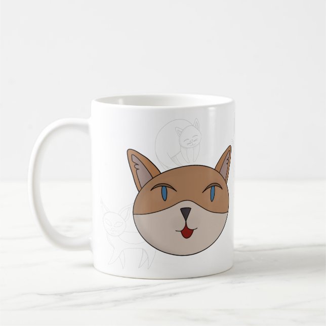 Caneca De Café Eu amo gatos (Esquerda)