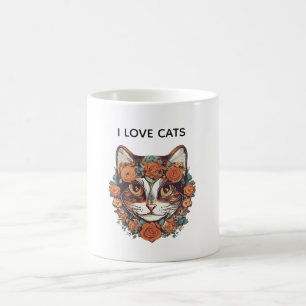 CANECA DE CAFÉ EU AMO GATOS ARTE INCRÍVEL GATOS LOVERS DESIGN