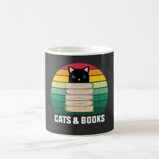 Caneca De Café eu amo gatos e livros gatos engraçados e amantes d