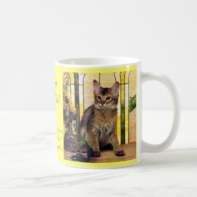 Caneca De Café Eu amo gatos somalianos (Direita)