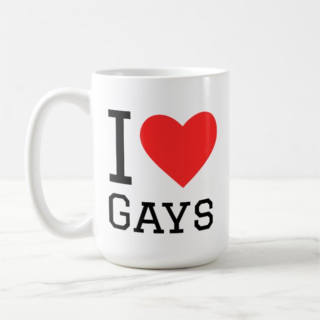 Caneca De Café Eu amo gays (Esquerda)