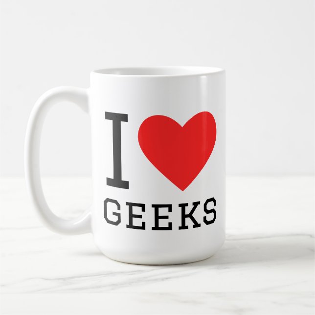 Caneca De Café Eu amo geeks (Esquerda)