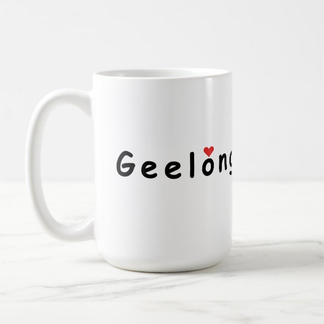 Caneca De Café Eu amo Geelong Austrália (Esquerda)