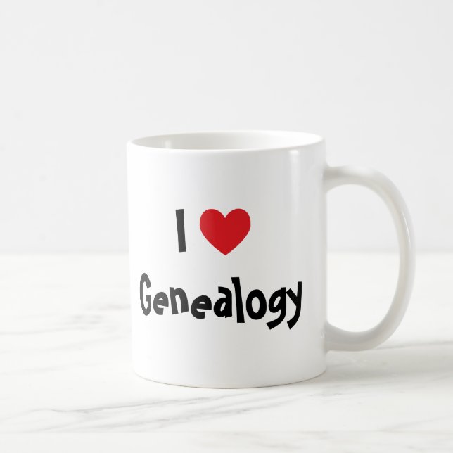 Caneca De Café Eu Amo Genealogia (Direita)