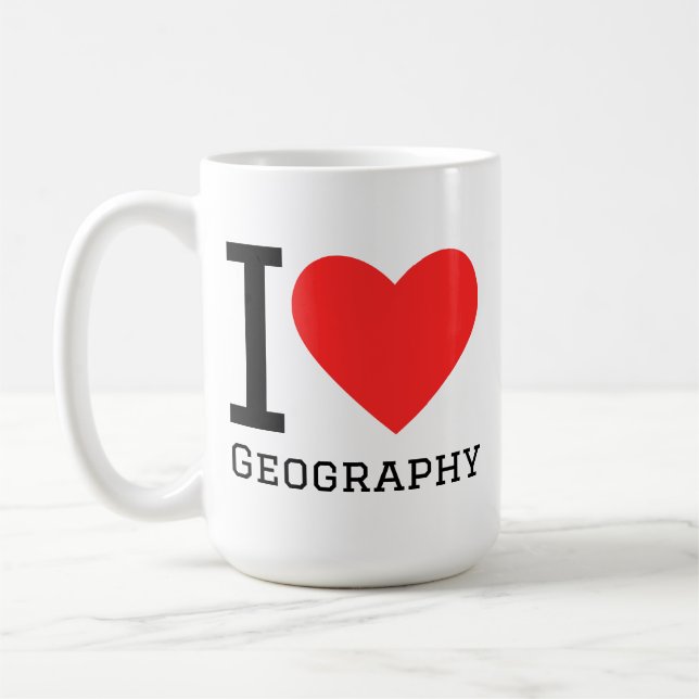 Caneca De Café Eu amo geografia  (Esquerda)