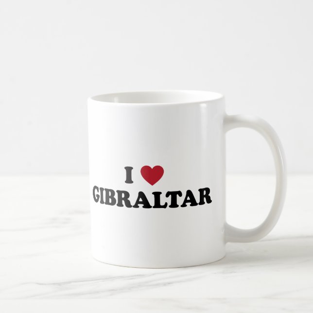 Caneca De Café Eu amo Gibraltar (Direita)