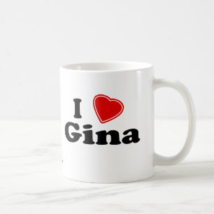Caneca De Café Eu amo Gina