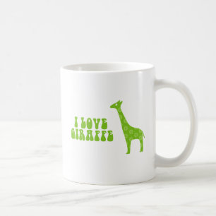 Caneca De Café Eu Amo Girafa (Verde)