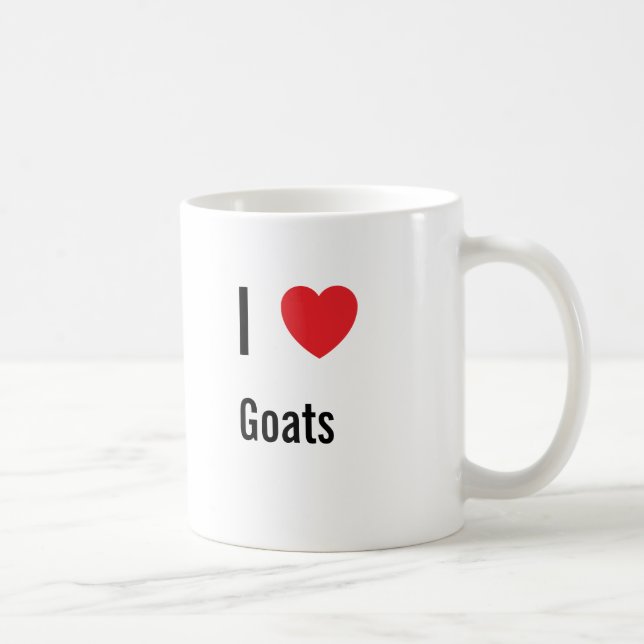 Caneca De Café Eu amo Goats (Direita)