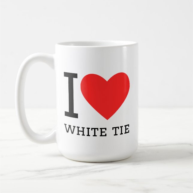 Caneca De Café Eu amo gravata branca (Esquerda)