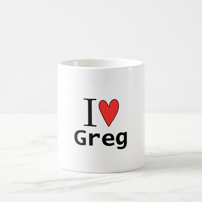 Caneca De Café Eu Amo Greg (Centro)