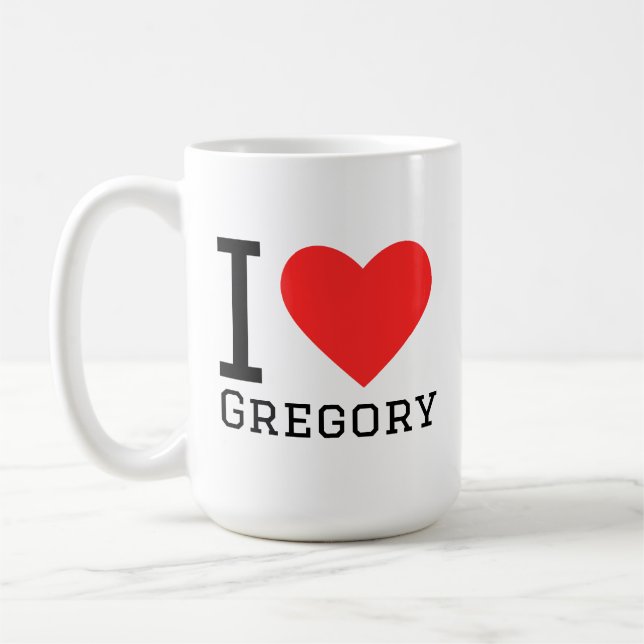 Caneca De Café Eu amo Gregory (Esquerda)