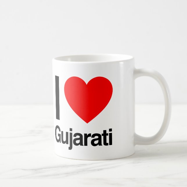 Caneca De Café eu amo gujarati (Direita)