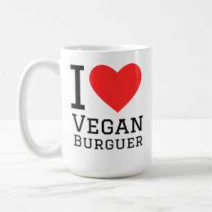 Caneca De Café Eu amo hambúrguer vegano