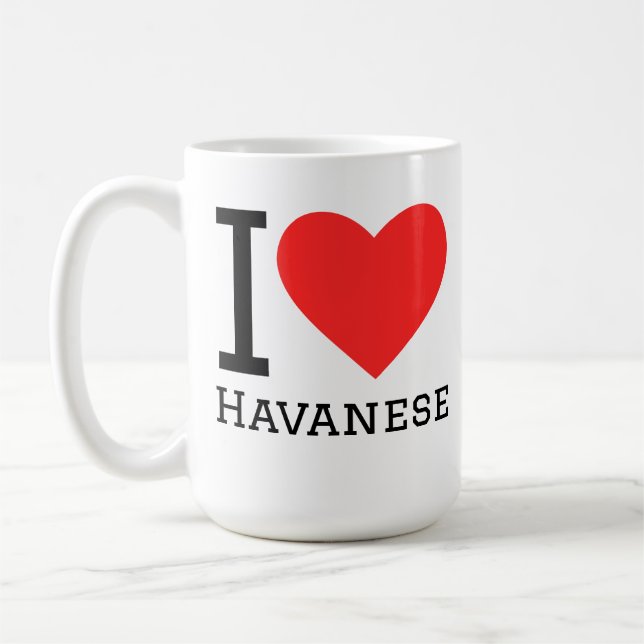Caneca De Café Eu amo Havanês  (Esquerda)