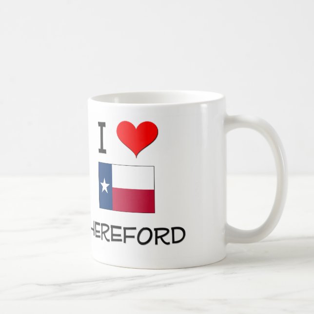 Caneca De Café Eu amo Hereford Texas (Direita)